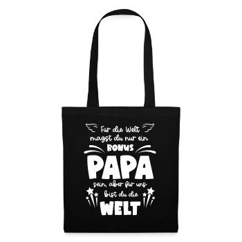 Bonus Papa - Stoffbeutel - Schwarz - Vorne