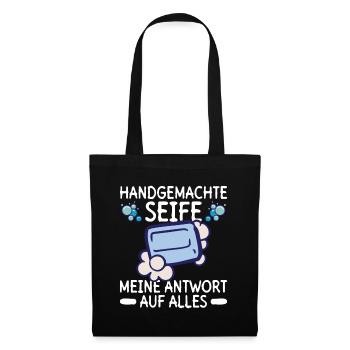 Handgemachte Seife - Meine Antwort Auf Alles - - Stoffbeutel - Schwarz - Vorne