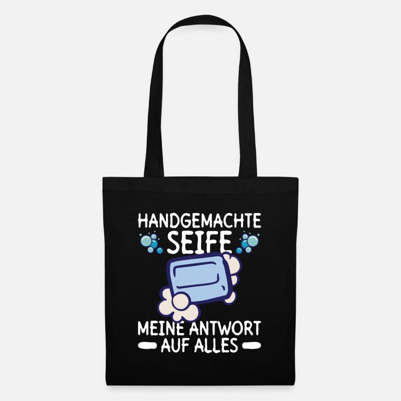 Handgemachte Seife - Meine Antwort Auf Alles - - Stoffbeutel - Schwarz