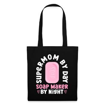 Fabrication de savon maman savonneuse disant maman - Sac en tissu - noir - Devant
