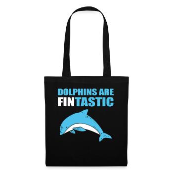 Delfine Liebhaber Delphin Trainer - Stoffbeutel - Schwarz - Vorne