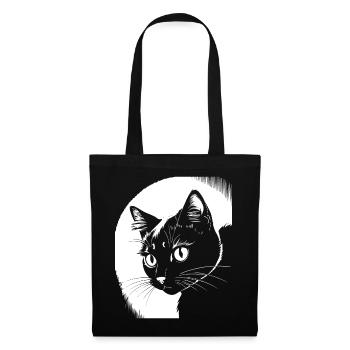 Drôle de chat Silhouette Cheeky Fun Cats - Sac en tissu - noir - Devant