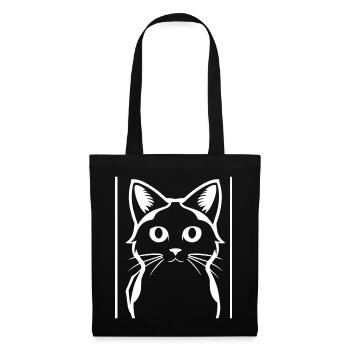 Drôle de chat Silhouette Cheeky Fun Cats - Sac en tissu - noir - Devant