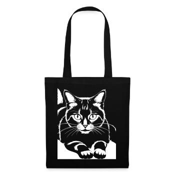 Funny Cat Silhouette Cheeky Fun Cats - Tote Bag - black - Front