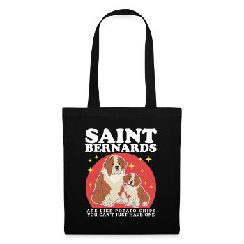 Bernhardiner Hunde St. Bernhardshund Geschenk - Stoffbeutel - Schwarz - Vorne