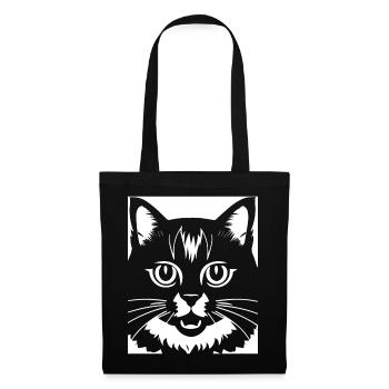 Funny Cat Silhouette Cheeky Fun Cats - Tote Bag - black - Front