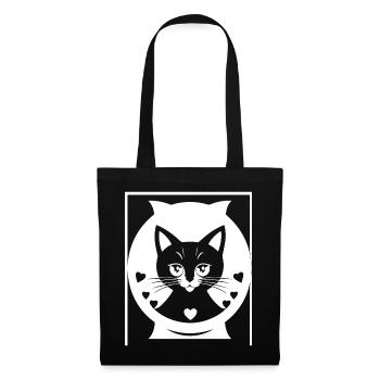 Funny Cat Silhouette Cheeky Fun Cats - Tote Bag - black - Front
