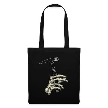 Skeleton Hand Holding Rock Hammer - Rockhounding - Tote Bag - black - Front
