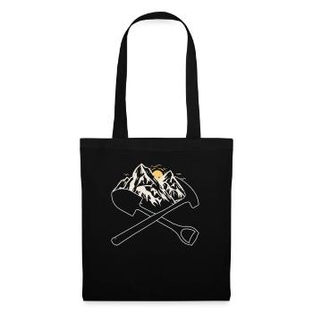Fond de montagnes avec marteau à jupe croisée et - Sac en tissu - noir - Devant