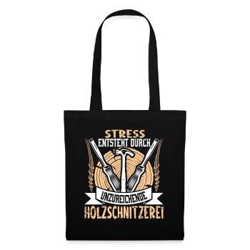 Holzschnitzer Holzschnitzerei - Stoffbeutel - Schwarz - Vorne