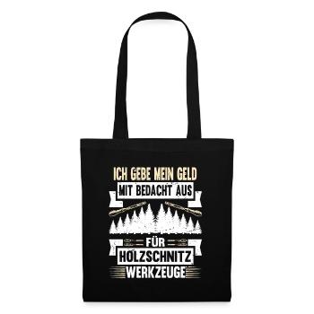 Holzschnitzer Holzschnitzerei - Stoffbeutel - Schwarz - Vorne