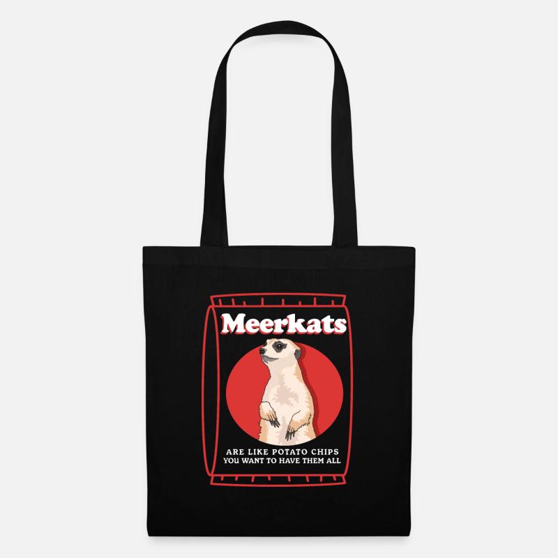 Erdmännchen Cool | Lustiges Erdmännchen Geschenk - Stoffbeutel - Schwarz