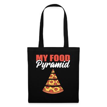 My Food Pyramid Pizza -Liebhaber - Stoffbeutel - Schwarz - Vorne