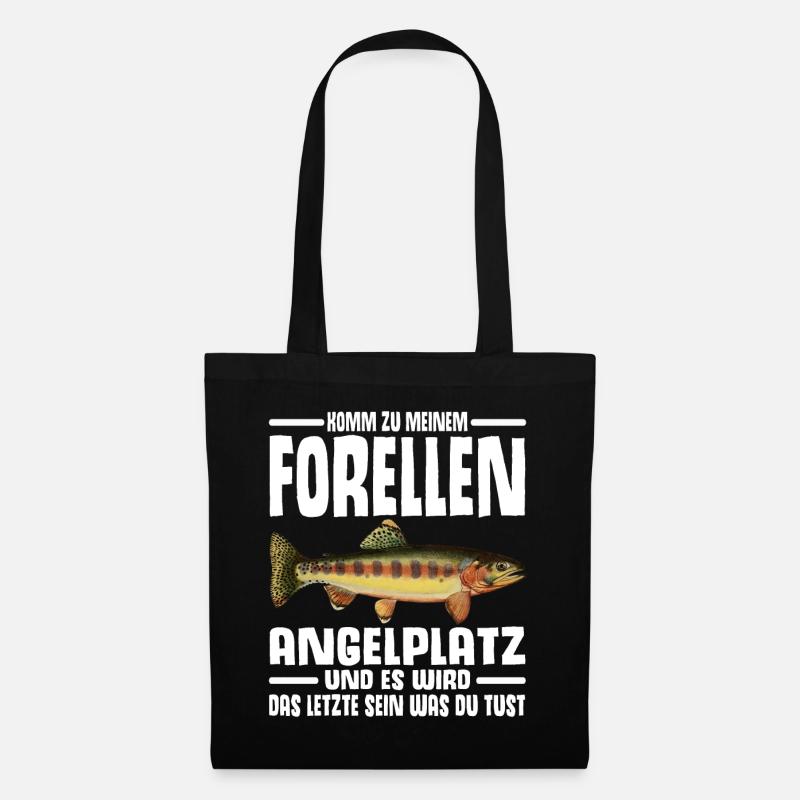 Forellen Angeln - Stoffbeutel - Schwarz