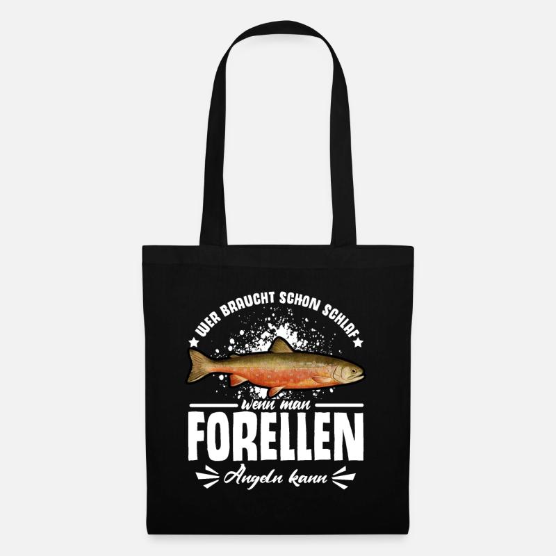 Forellen Angeln - Stoffbeutel - Schwarz