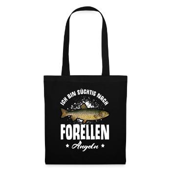 Forellen Angeln - Stoffbeutel - Schwarz - Vorne