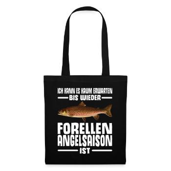 Forellen Angeln - Stoffbeutel - Schwarz - Vorne