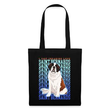 Chien Saint-Bernard Cadeau pour chien Saint-Bernard - Sac en tissu - noir - Devant