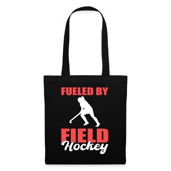 Fueled By Field Hockey Hockey Spieler - Stoffbeutel - Schwarz - Vorne