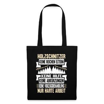 Zimmermann Schreiner Holz - Stoffbeutel - Schwarz - Vorne