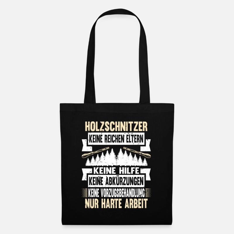 Zimmermann Schreiner Holz - Stoffbeutel - Schwarz