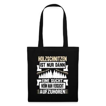Zimmermann Schreiner Holz - Stoffbeutel - Schwarz - Vorne