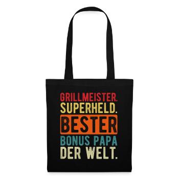Bonus Papa - Stoffbeutel - Schwarz - Vorne
