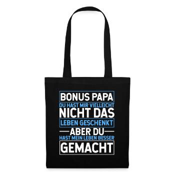 Bonus Papa - Stoffbeutel - Schwarz - Vorne
