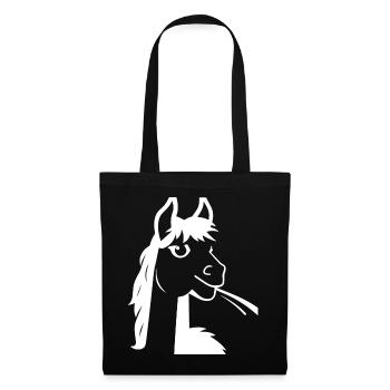 Lama Drôle Silhouette Effronté Amusant Lamas - Sac en tissu - noir - Devant