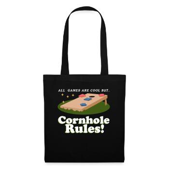 Joueurs de cornhole | Sac de haricots trou aveugle cadeau - Sac en tissu - noir - Devant