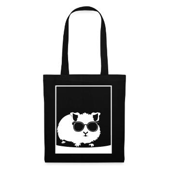 Cochon d’Inde drôle avec des lunettes de soleil Cochons d’Inde - Sac en tissu - noir - Devant