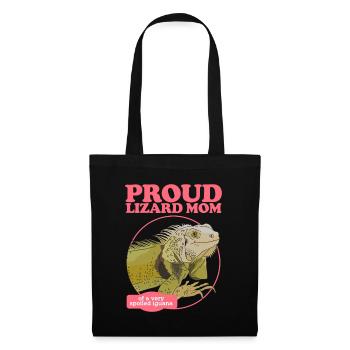 Leguan Mom Reptilien Eidechse Leguane Geschenk - Stoffbeutel - Schwarz - Vorne