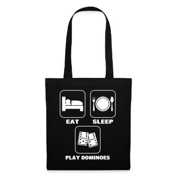 Eat Sleep Play Dominoes Dominoe -Spieler - Stoffbeutel - Schwarz - Vorne