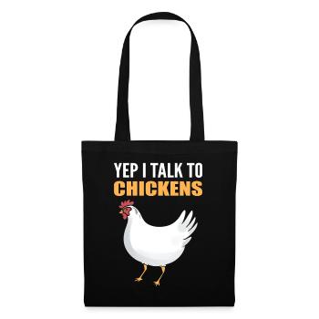 Yep I Talk To Chickens Geflügelarbeiter - Stoffbeutel - Schwarz - Vorne