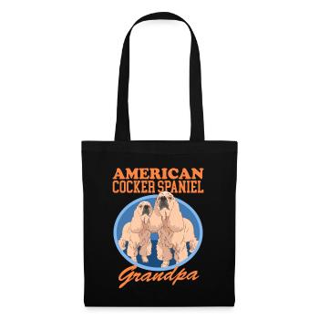 American Cocker Spaniel grand-père chien cadeau - Sac en tissu - noir - Devant