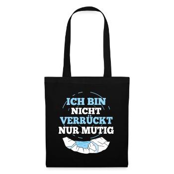 Eisbaden Nicht Verrückt Nur Mutig Lustiges - Stoffbeutel - Schwarz - Vorne