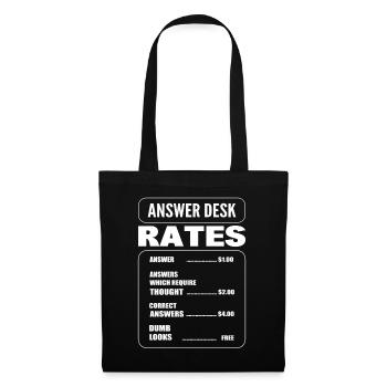 Answer Desk Rates Rezeptionist - Stoffbeutel - Schwarz - Vorne