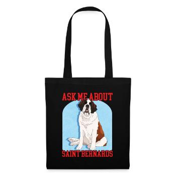 Bernhardiner Hund St. Bernhardshund Geschenk - Stoffbeutel - Schwarz - Vorne