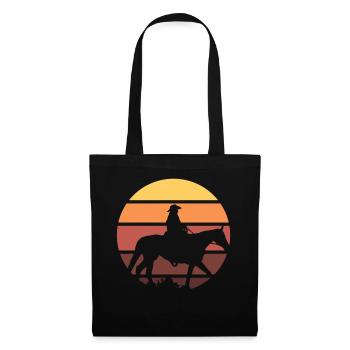 Western Cowboy Reiter - Stoffbeutel - Schwarz - Vorne