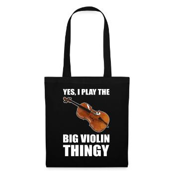 Lustig Cello -Spieler Cellist - Stoffbeutel - Schwarz - Vorne