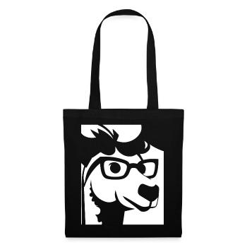 Lustiges Alpaka mit Sonnenbrille Coole Alpakas - Stoffbeutel - Schwarz - Vorne