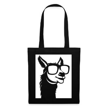 Funny Alpaca Wearing Sunglasses Cool Alpacas - Tote Bag - black - Front