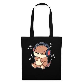 Musikliebhaber Otter Komponist - Stoffbeutel - Schwarz - Vorne