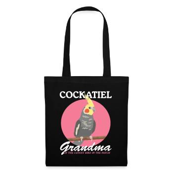 Calopsitte grand-mère oiseau propriétaire cadeau - Sac en tissu - noir - Devant