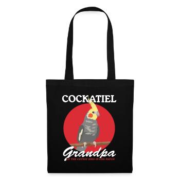 Calopsitte grand-père oiseau oiseau propriétaire cadeau - Sac en tissu - noir - Devant