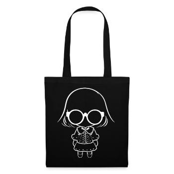 Mignon Anime Girl Gothique Manga Lunettes de soleil de conte de fées - Sac en tissu - noir - Devant