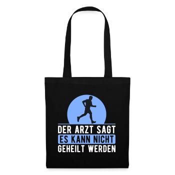 Cross Country Runner Design - XC Coach - Running - Stoffbeutel - Schwarz - Vorne