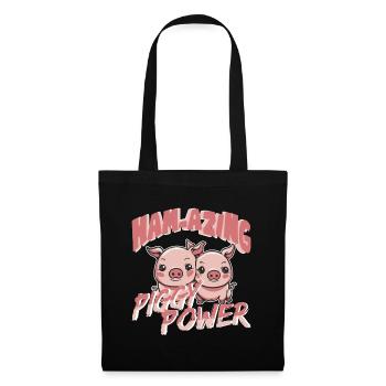 Ham-azing Piggy Power Pig love Farmer - Tote Bag - black - Front