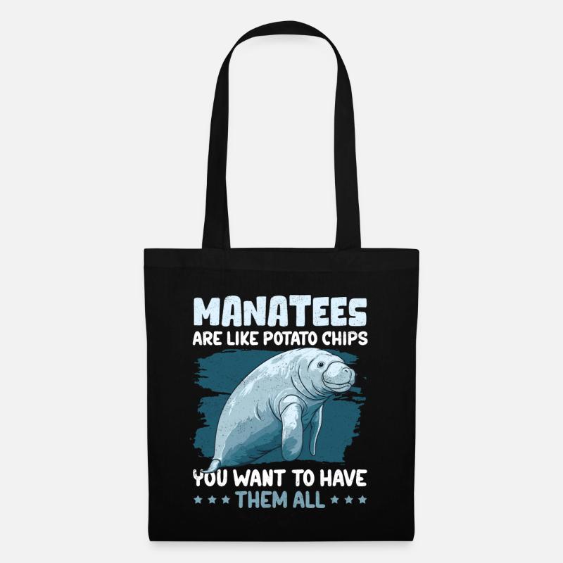 Manati Manatee Seekühe Rundschwanzseekuh Geschenk - Stoffbeutel - Schwarz