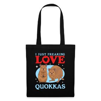 Quokkas Kurzschwanzkänguru Quokka Geschenk - Stoffbeutel - Schwarz - Vorne